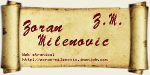 Zoran Milenović vizit kartica